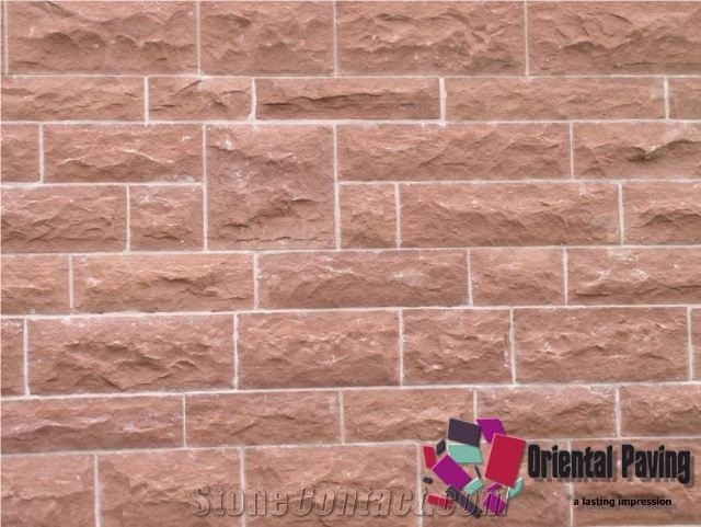 China Red Sandstone Mushroom Stone for Walling