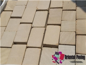 China Yellow Sandstone Blockpaver, Natural Sandstone Pavings, Cube Sandstone, Landscaping Stone