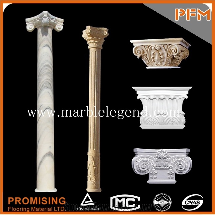 Beautiful White Marble Column/Wholesale Column/Custom Stone Column,Decorative Marble Column, Decorative Column