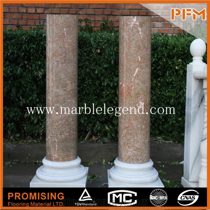 Browm Marble Various Garden Stone Columns/Beautiful Decorative Stone Columns,Natural Stone Column Marble Pillars Marble Hollow Columns