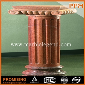 Brown Marble Hollowed Round Column,Decorative Marble Pillar