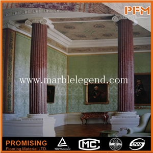 Brown Marble Items Railing Pillars Columns, Pillar Carving