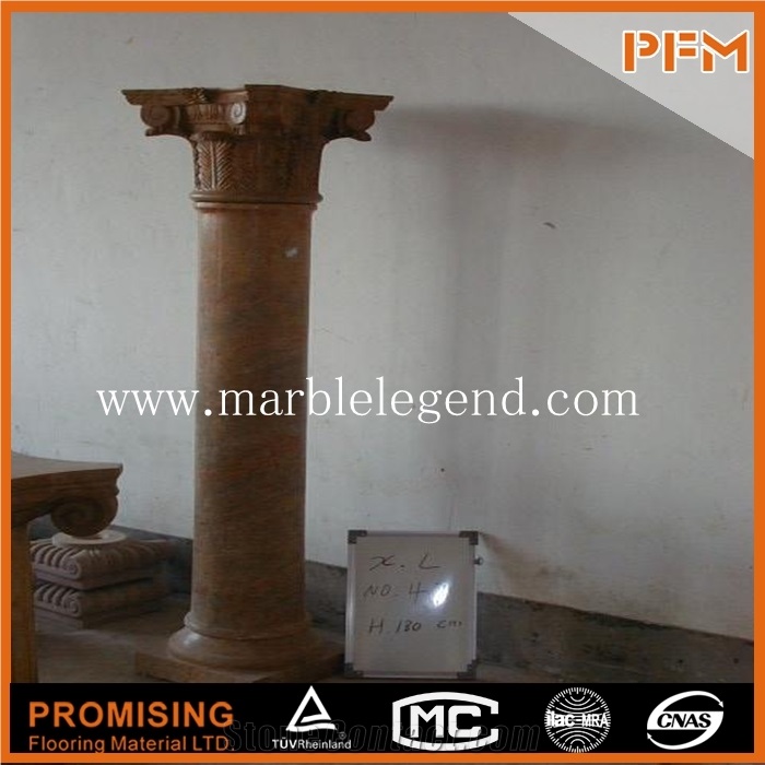Carved Brown Marble Home Decoration Column