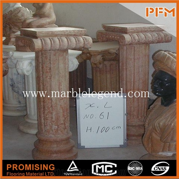 Carved Brown Marble Home Decoration Column