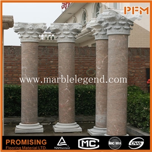Carved Brown Marble Pedestal Column, Porch Column