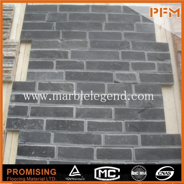 China Black Slate Cultured Stone for Facade Brick,Building Facade Texture,Facade Wall Panel