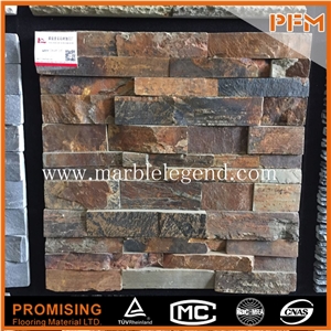China Brown Slate Cultured Stone for Decorative Facade Wall Panel,Building Facade Texture,External Facade
