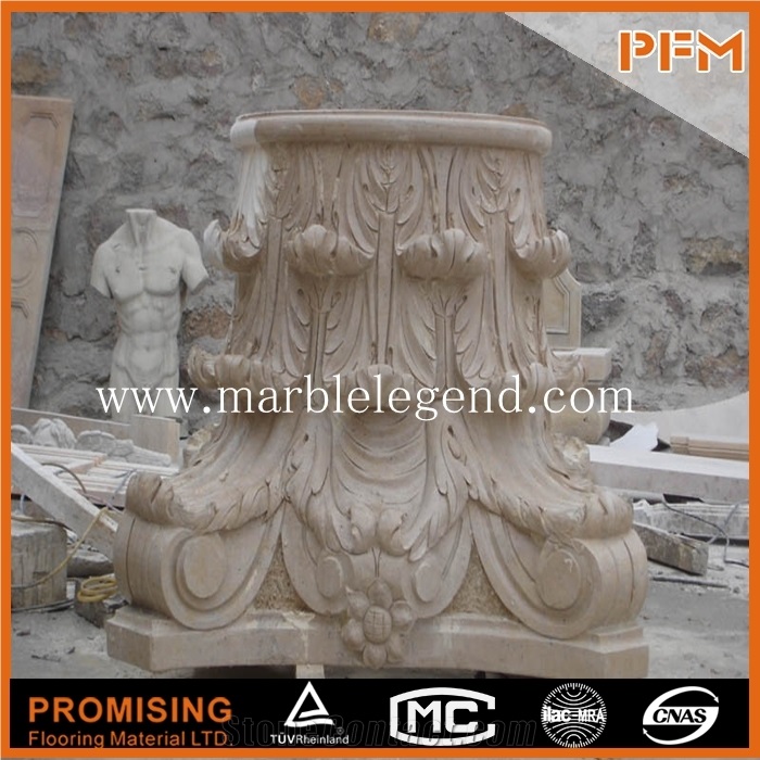 Decorative Beige Marble Column for Sale at Competitive Price