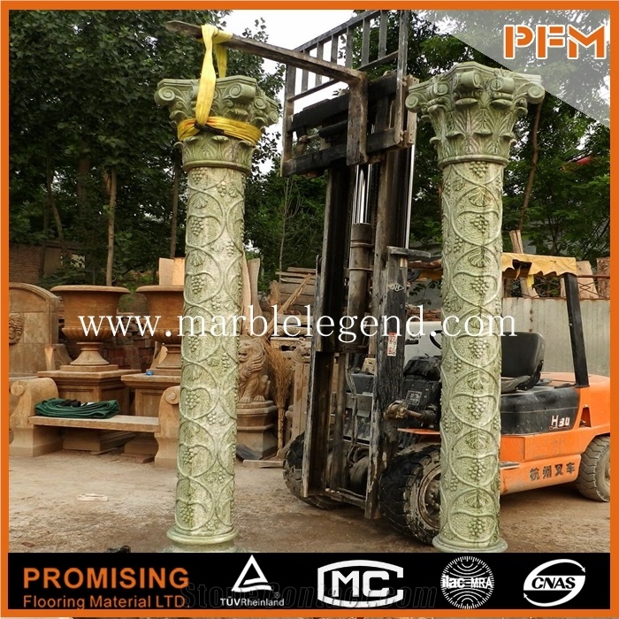 Decorative Green Marble Round Columns for Sale
