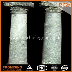 Green Marble Roman Decorative Columns for Gates,Hollow Marble Column