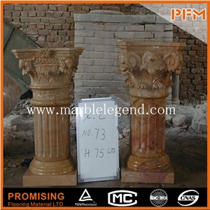 Indoor and Outdoor Design Decorative Marble Column,Round Hollow Brown Marble Column