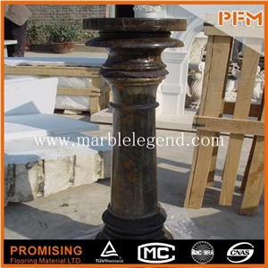 Interesting Solid Black Marble Pedestal Column,China Black Marble Carving Product Carving Stone Column