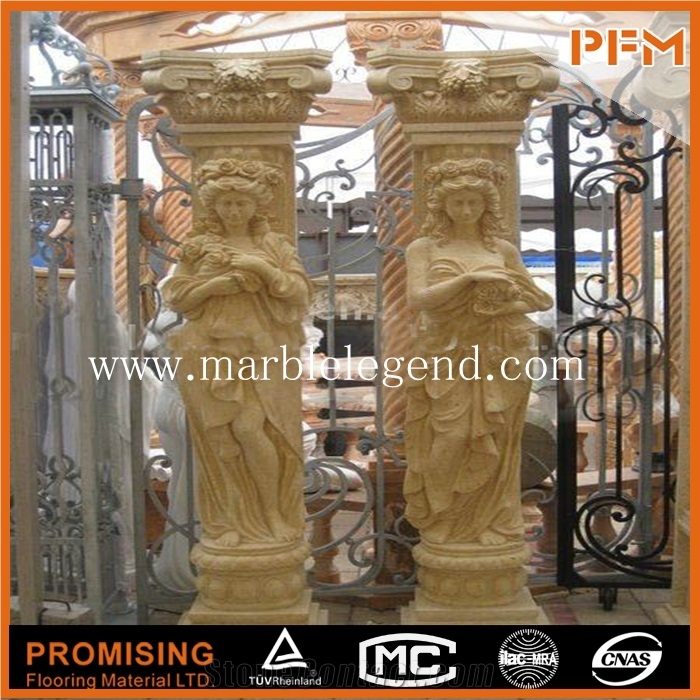 Large Yellow Marble Roman Column,Factory Direct Sales All Kinds Of Marble Columns