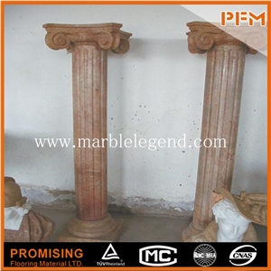 Natural Brown Marble Column, Good-Selling Roman Marble Column, Marble Stone Gate Column