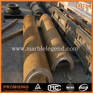 Natural Stone Beige Marble Column,Marble Burnishing Pillar Column Manufactured by Factory