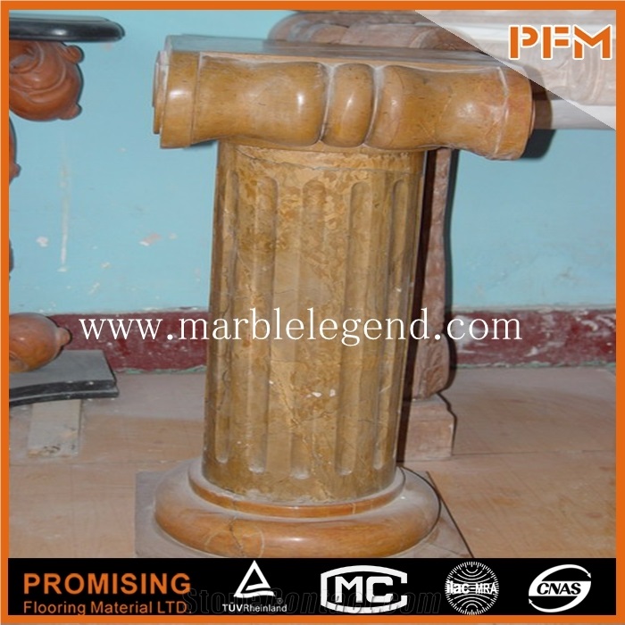 Pink Marble Carved Decorative Column, Marble Column,Polished Hollow Marble Column