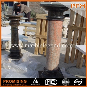 Red Marble Hand Carved Roman Column, New Fashoin Low Price Column for Decoration