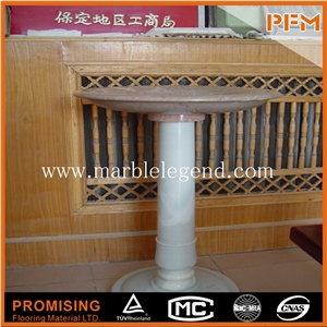 White Marble Solid Rome Columns with Caving and Grooved, White Marble Decorative Stone Columns