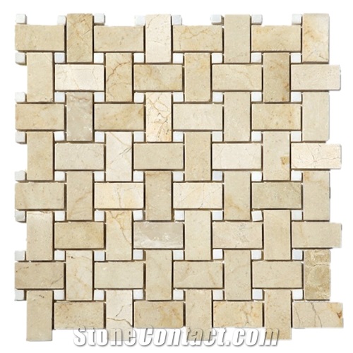 Dark Emperador Marble Basketweave Mosaic Pattern Tiles Wall Mosaic Floor,Bathroom Interior Design Material Stone-Gofar