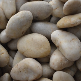 Natural Yellow Striped Pebble Stone Polished