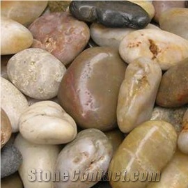Natural Yellow Striped Pebble Stone Polished