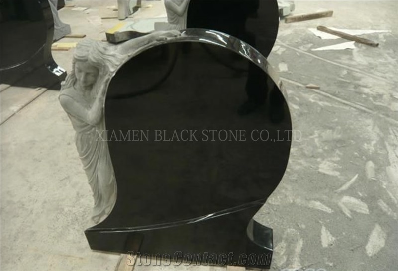 Shanxi Black Headstones,Tombstones,Monuments,Gravestones,Russian Style,Shanxi Black Granite Gravestones