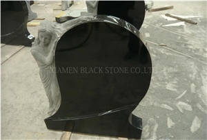 Shanxi Black Headstones,Tombstones,Monuments,Gravestones,Russian Style,Shanxi Black Granite Gravestones