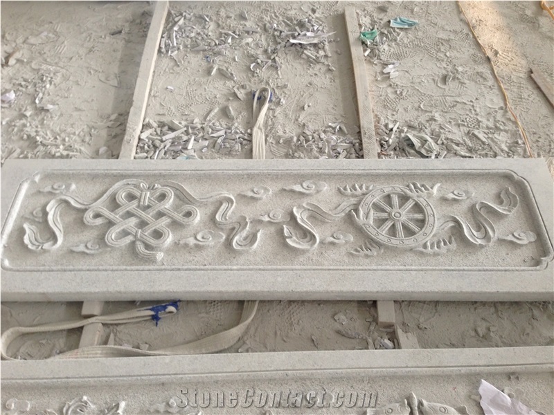 Carved Stone Wall Decoration, Grey Granite Building & Walling