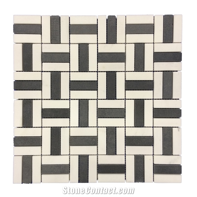 Honed China Black Basalt Hexagon Mosaic Pattern Tiles,Wood Grain Marble Wall Bathroom Floor Mosaic Tile Interior Stone