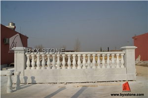 White Marble Natural Stone Balustrade & Fence for Outdoor Garden