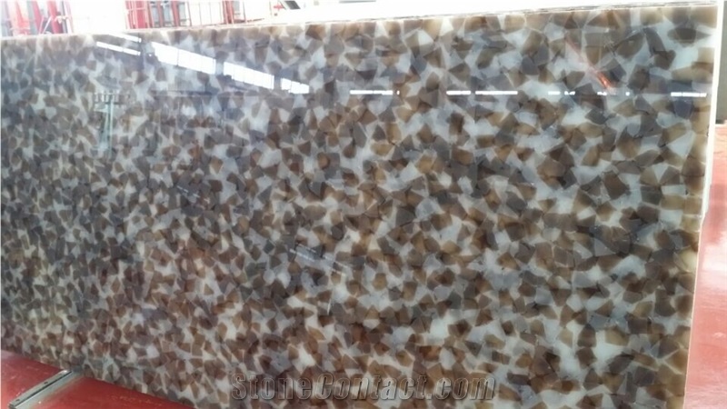China Customized Brown Jade Glass Crystallized Onyx Stone Tiles & Slabs