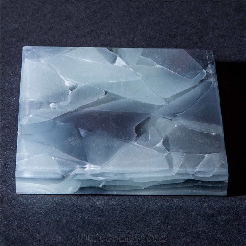 China Supply Blue Jade Glass Crystallized Onyx Stone Tiles & Slabs