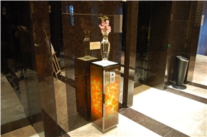 Luxury Hotels China Supply Yellow Jade Glass Crystallized Onyx Stone Tiles & Slabs