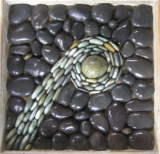 China Black Marble Natural Stone Pebble Stonedriveways, Black Bluestone Pebble & Gravel