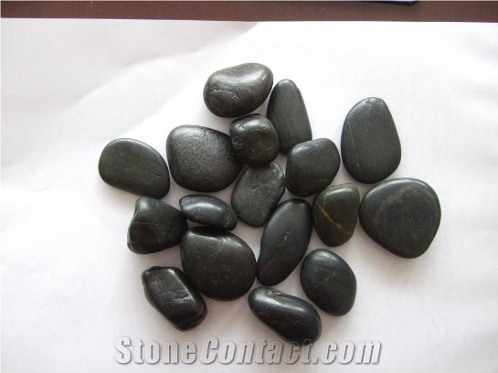 China Black Marble Pebbles,Pebble Mosaic