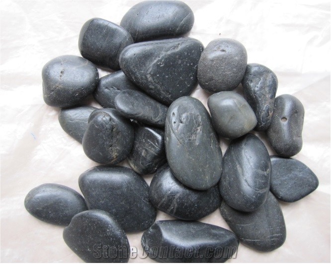 China Black Pebble,River Stone,Pebble Walkway