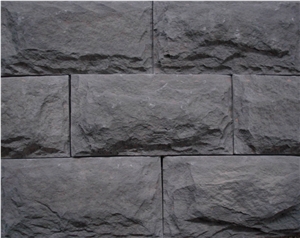 China Black Sandstone Mushroom Stone for Walling