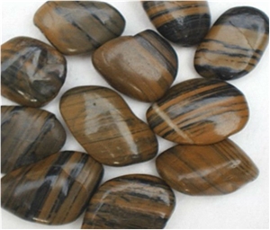 China Brown Marble Natural Stone Striped Pebble Stone Pattern
