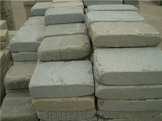 China Green Sandstone Cube Stone, Floor Covering