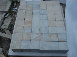 China Multicolor Sandstone Cube Stone, Exterior Pattern, Garden Stepping Pavements
