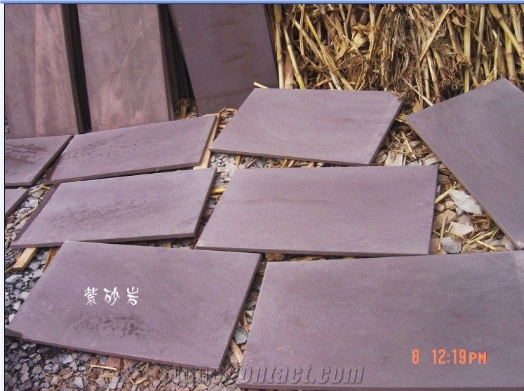 China Purple Sandstone Floor Tiles, China Lilac Sandstone