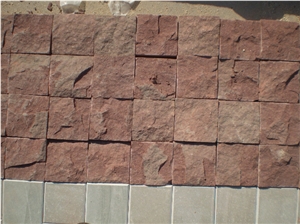 China Red Sandstone Cube Stone & Pavers