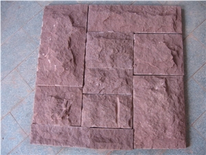 China Red Sandstone Mushroomed Stone Pattern