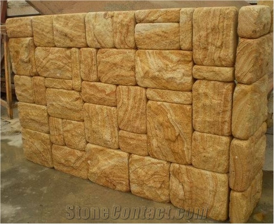 China Scenery Sandstone Tiles,Cut to Size for Walling & Flooring