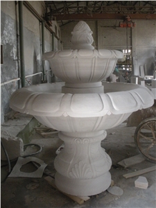 China White Sandstone Fountain