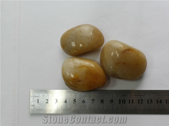 China Yellow Marble Natural Stone Pebble Stone