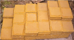 China Yellow Sandstone Cube Stone, Blind Paving Stone