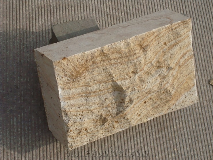 China Yellow Sandstone Cube Stone,Blind Stone Pavers