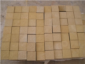 China Yellow Sandstone Cube Stone Cladding for Indoor and Outdoor