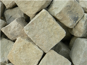 China Yellow Sandstone Cube Stone & Cobble Stone